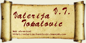 Valerija Topalović vizit kartica